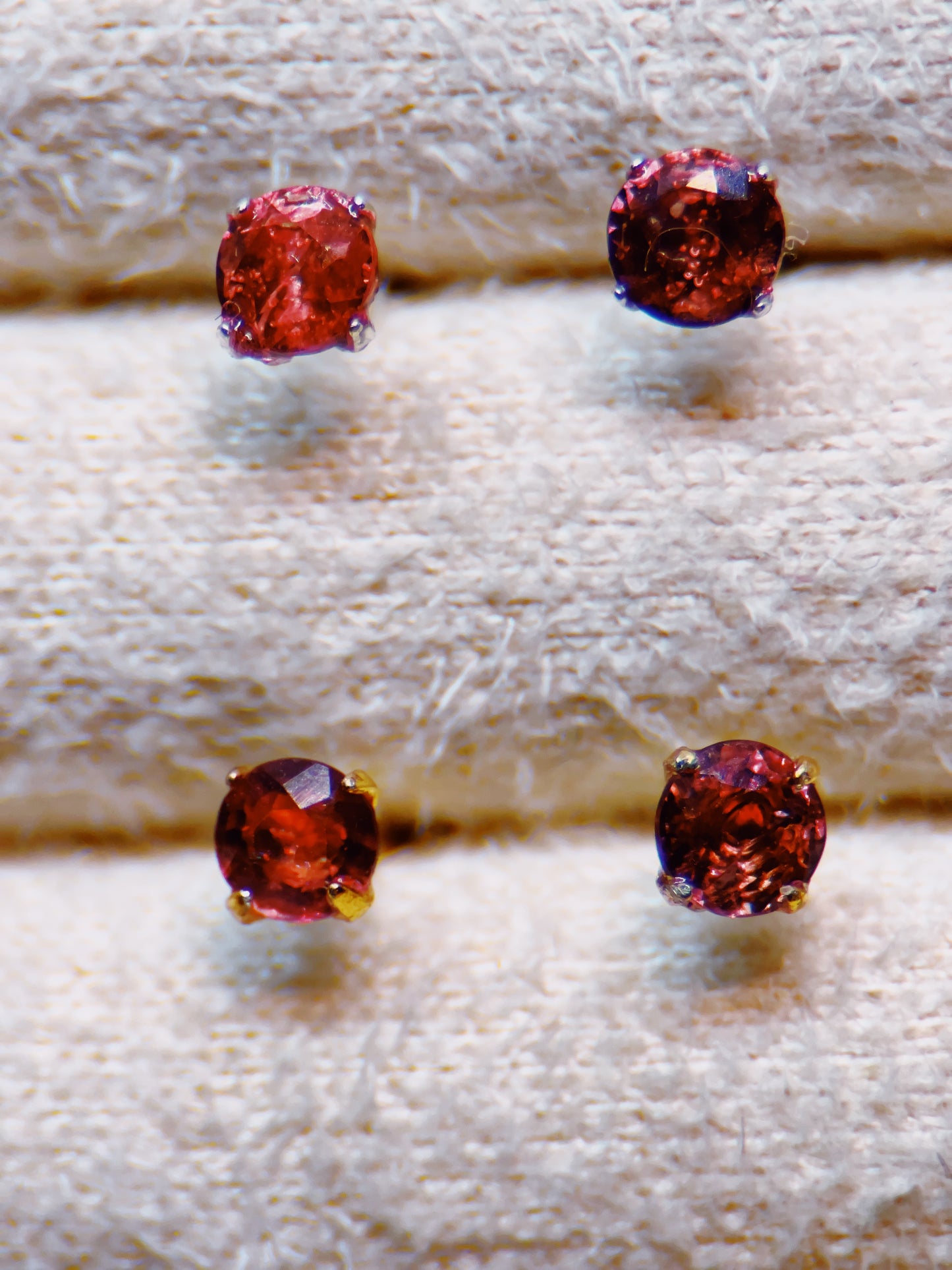 Aphrodite’s Chosen Pink Sapphire Stud Earrings 3 mm - Aphrodite’s Winter Glow