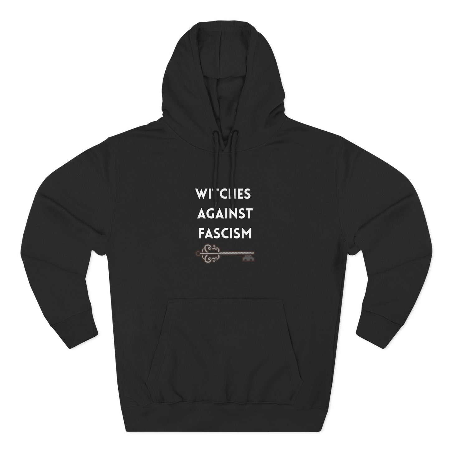Witches Against Fascism Fleece Hoodie — 'Spell' Back Graphic