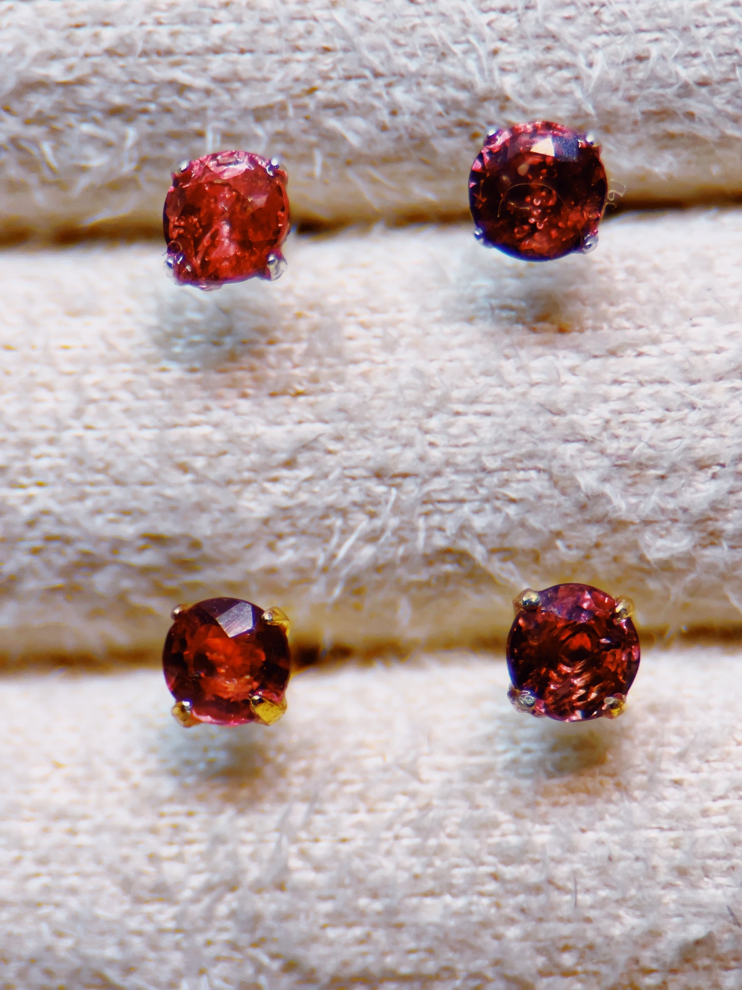 Aphrodite’s Chosen Pink Sapphire Stud Earrings 3 mm - Aphrodite’s Winter Glow