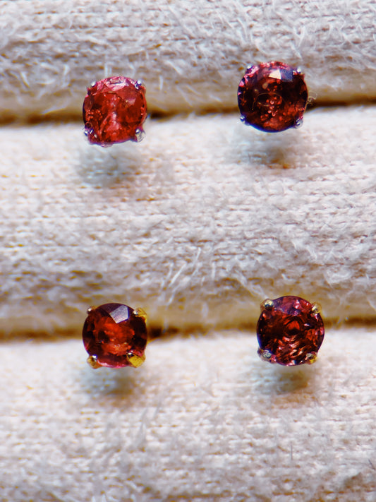 Aphrodite’s Chosen Pink Sapphire Stud Earrings 3 mm - Aphrodite’s Winter Glow