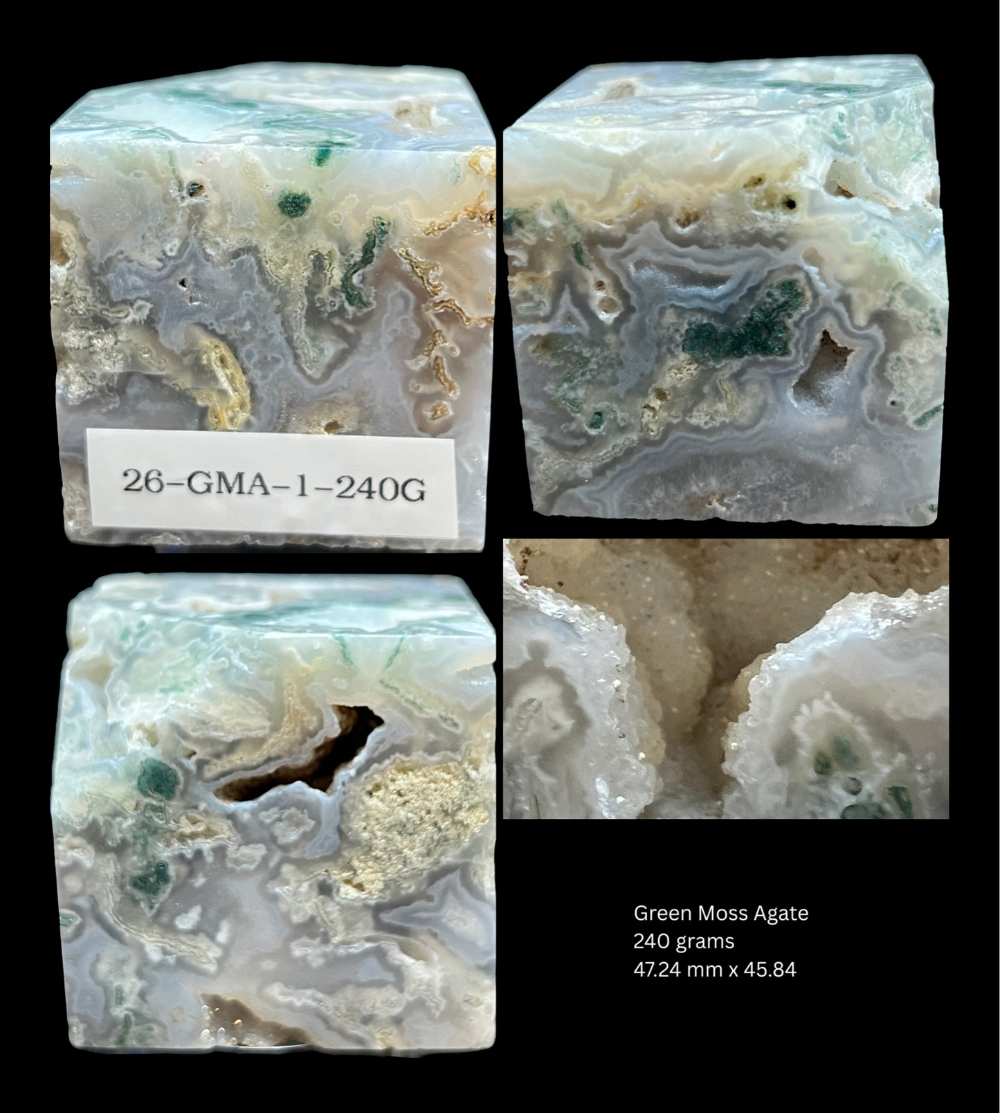 Aphrodite’s Garden Stone - Moss Agate Dendritic Druzy Specimen – Aphrodite’s Winter Glow