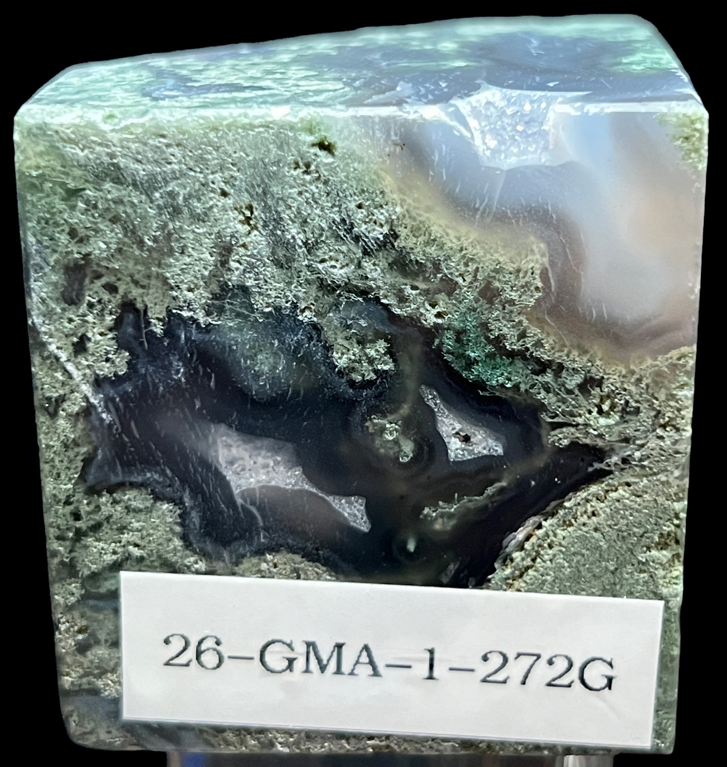 Aphrodite’s Garden Stone - Moss Agate Dendritic Druzy Specimen – Aphrodite’s Winter Glow