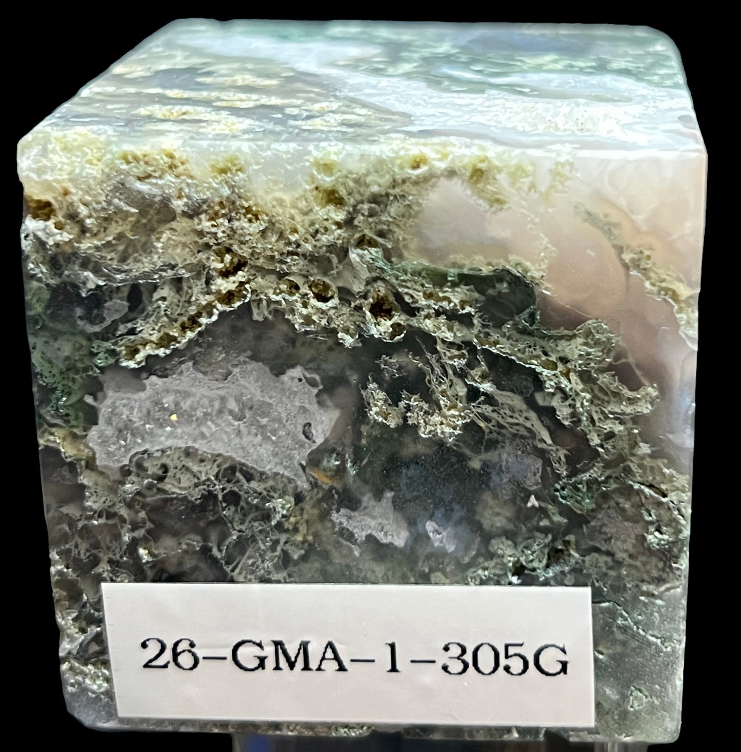 Aphrodite’s Garden Stone - Moss Agate Dendritic Druzy Specimen – Aphrodite’s Winter Glow