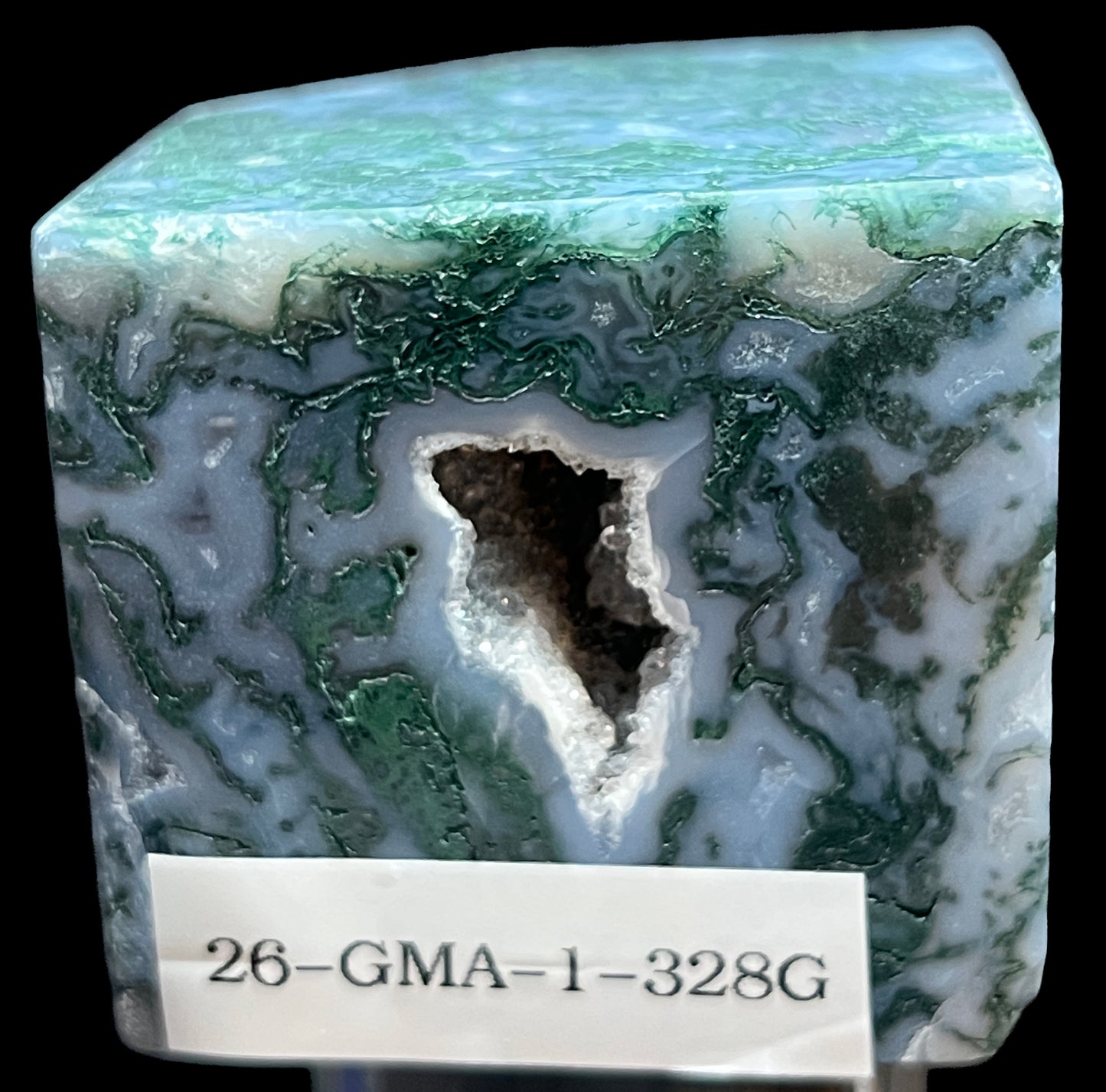 Aphrodite’s Garden Stone - Moss Agate Dendritic Druzy Specimen – Aphrodite’s Winter Glow