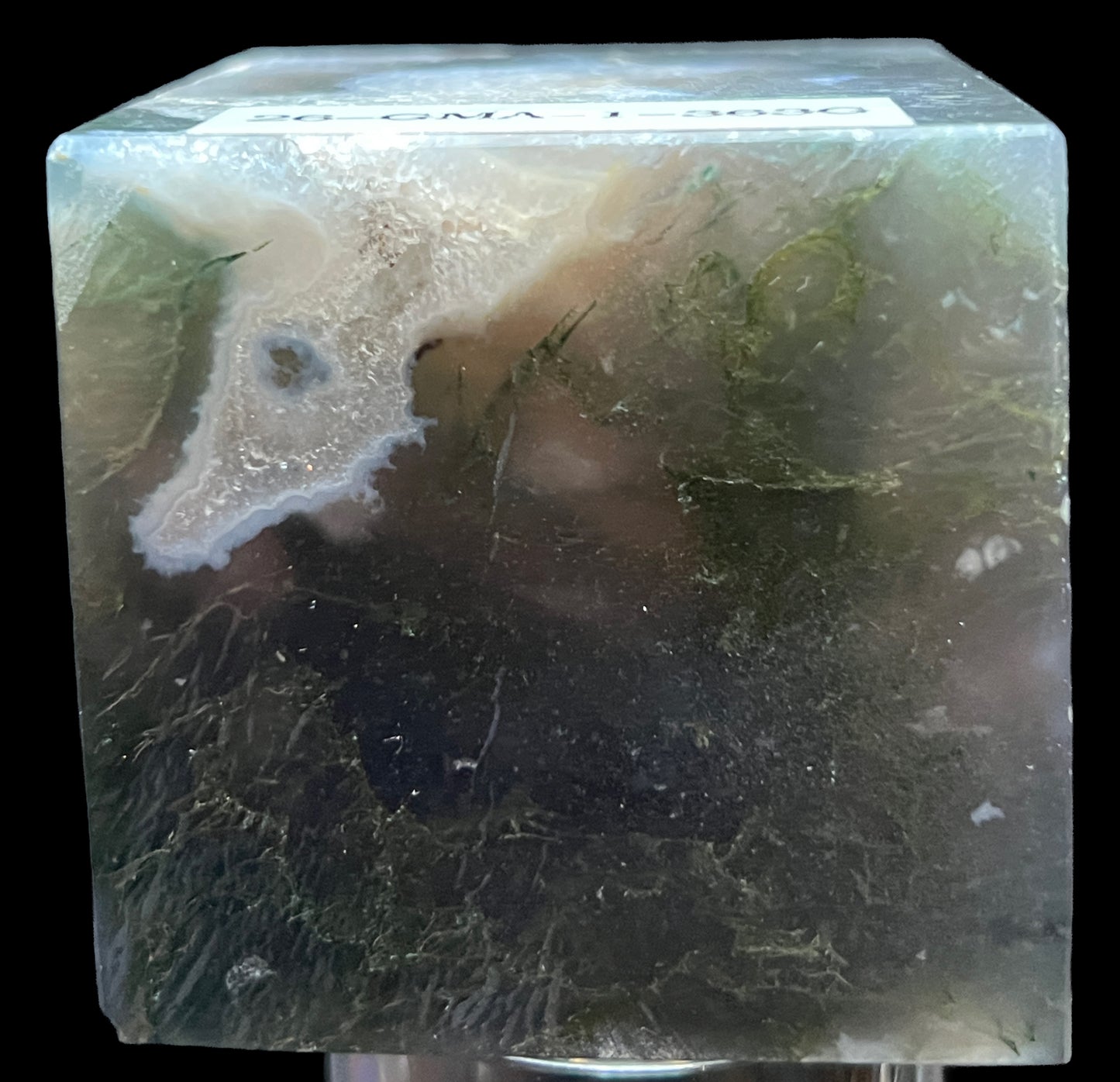 Aphrodite’s Garden Stone - Moss Agate Dendritic Druzy Specimen – Aphrodite’s Winter Glow