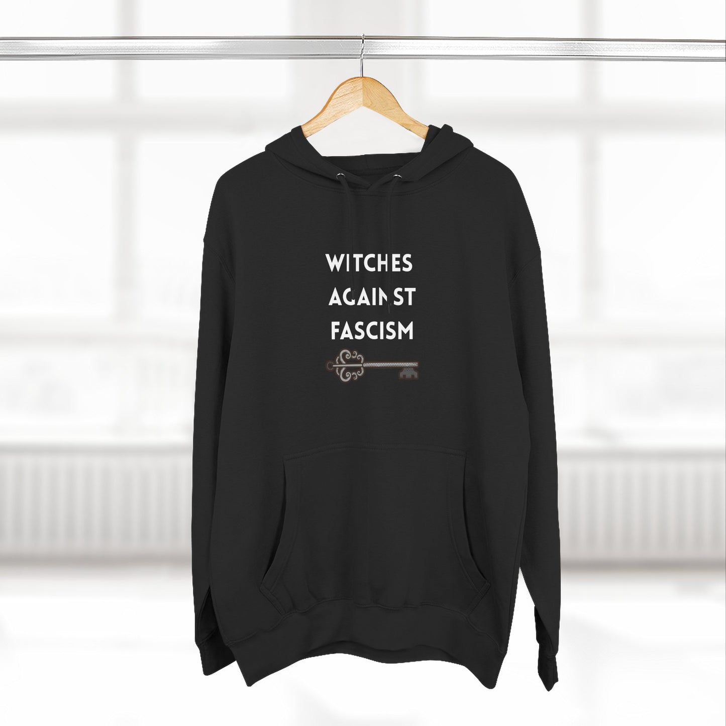 Witches Against Fascism Fleece Hoodie — 'Spell' Back Graphic