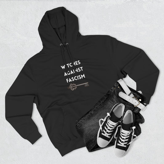 Witches Against Fascism Fleece Hoodie — 'Spell' Back Graphic