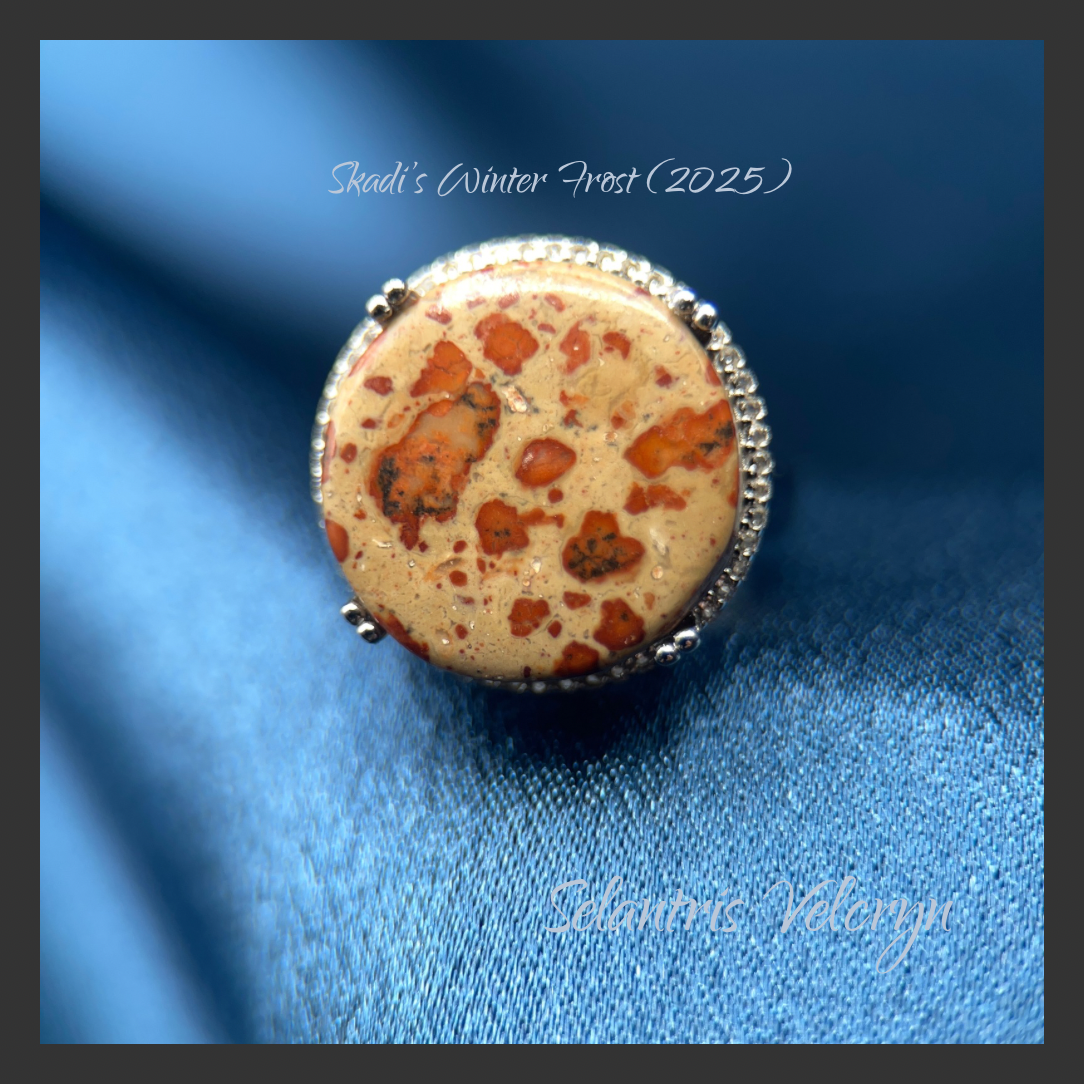 Celestial Path | Asteroid Jasper Ring and Pendant Set | Skadi's Winter Frost