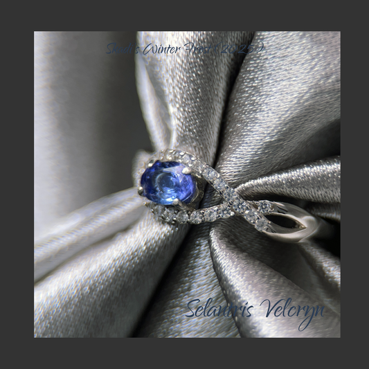 Clarity’s Gaze – .53ct Blue Tanzanite Infinity Eye Ring | Skadi’s Winter Frost