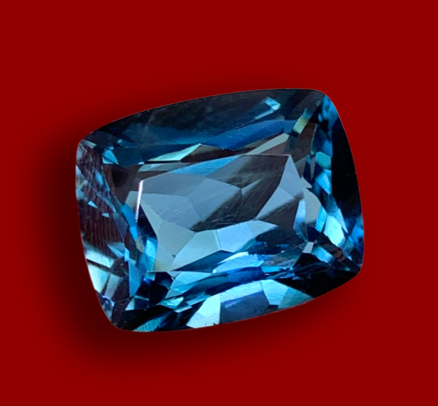 Frost Fire | London Blue Topaz 3.75 cts Winter Manifestation Ring in Rhodium Plated Halo with White Topaz Accents | Skadi's Winter Frost