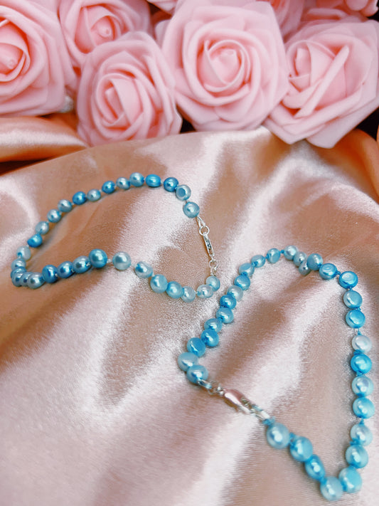 Salt & Luster Aquamarine Freshwater Pearl Bracelet 5–5.5 mm – Aphrodite’s Winter Glow