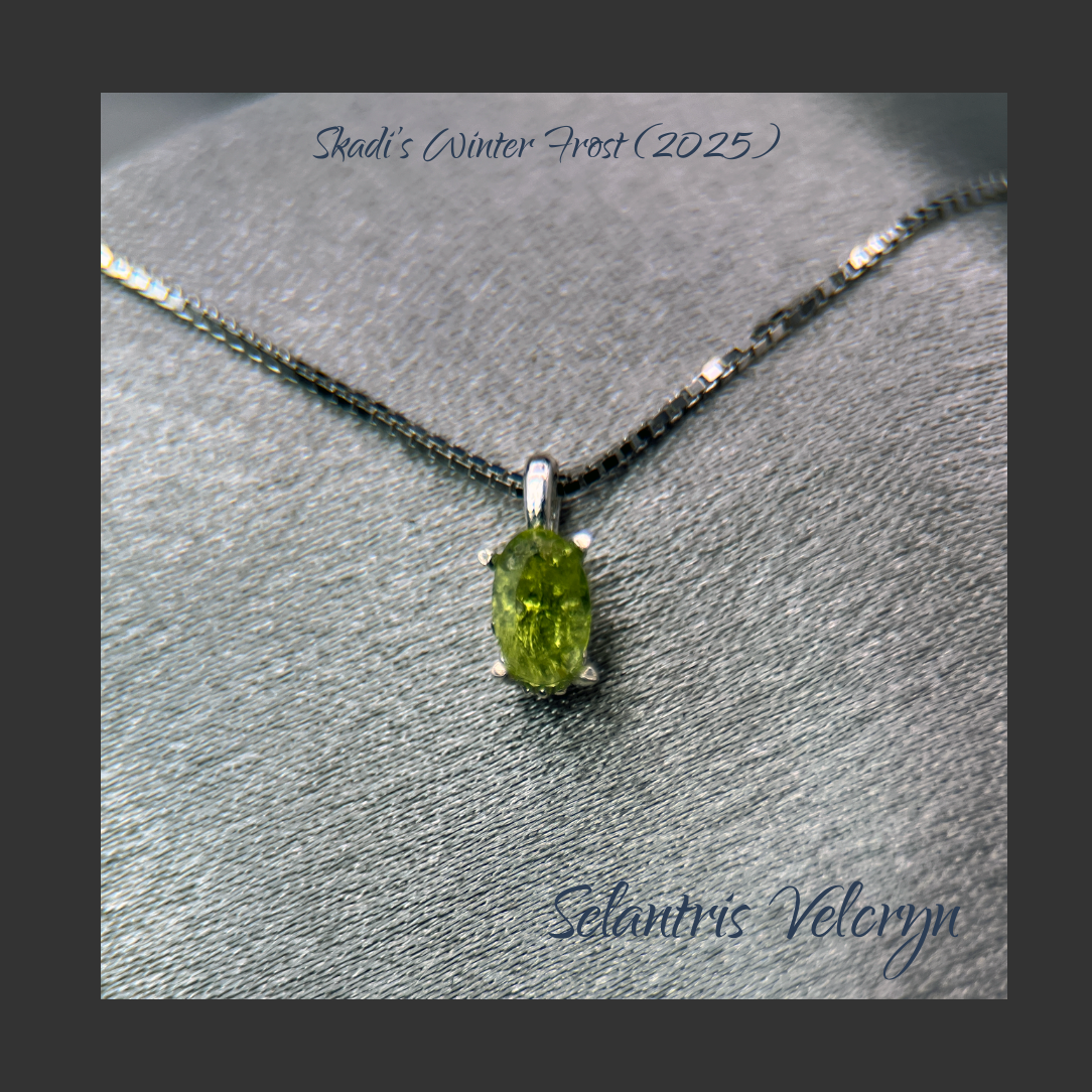 Frosted Resilience – Parrot Green Peridot 1.62ct Sterling Silver Set | Skadi’s Winter Frost