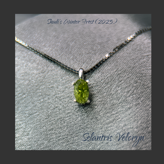 Frosted Resilience – Parrot Green Peridot 1.62ct Sterling Silver Set | Skadi’s Winter Frost