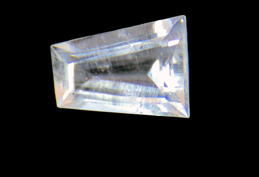 Trapazoid crystal on a black background