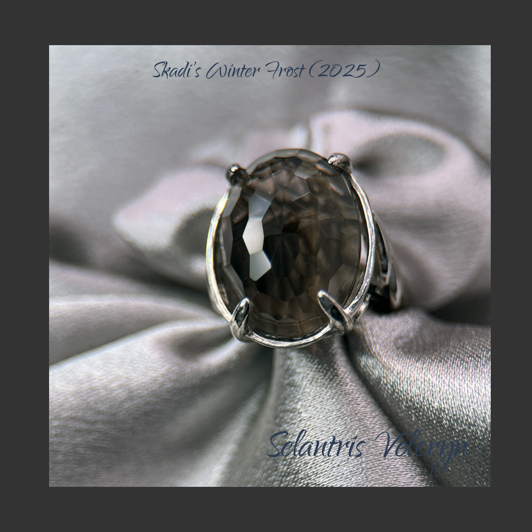 Grounded Shadow – 14.15ct Smoky Quartz Shadow Anchor Ring | Skadi’s Winter Frost