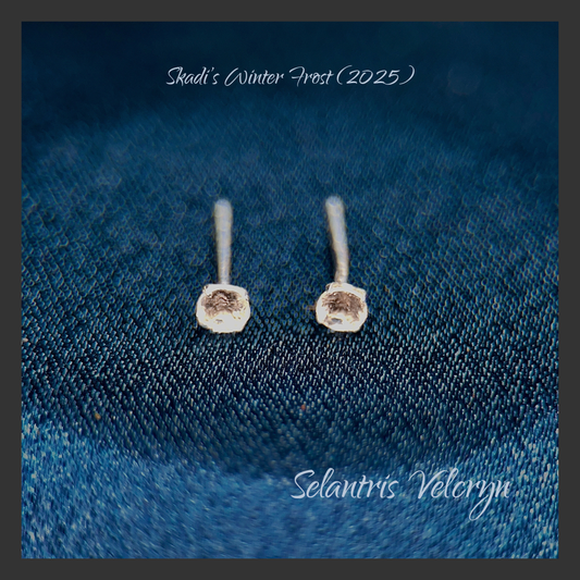 Frosted Clarity | White Topaz 2.5 mm VVS Round Stud Earrings in Sterling Silver | Skadi's Winter Frost
